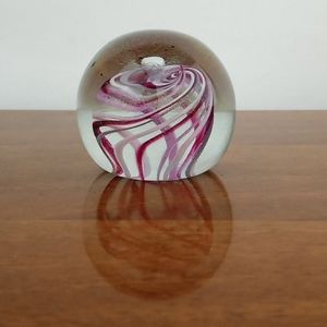 Bruce freund art glass paperweight iridescent swirl signed